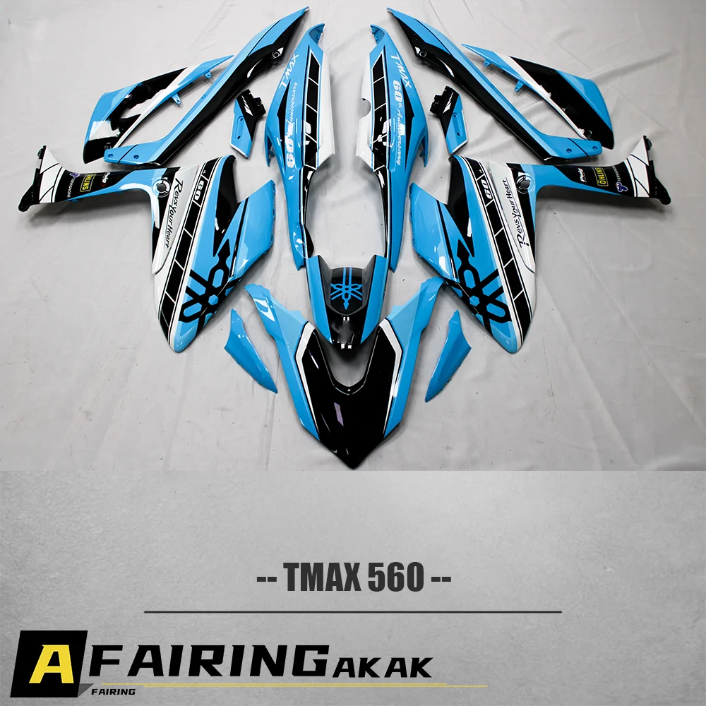 

Обтекатель для мотоцикла YAMAHA TMAX560 TMAX-560, обтекатель в стиле 60-го юбилея, синий, черный, белый, ABS
