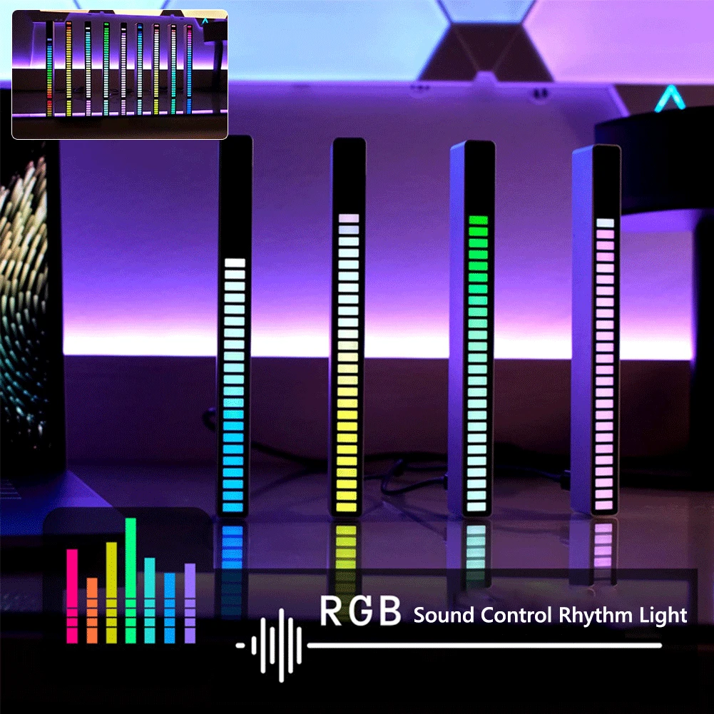 RGB-лампа светодиодсветодиодный с активацией музыки, USB-зарядкой - изображение