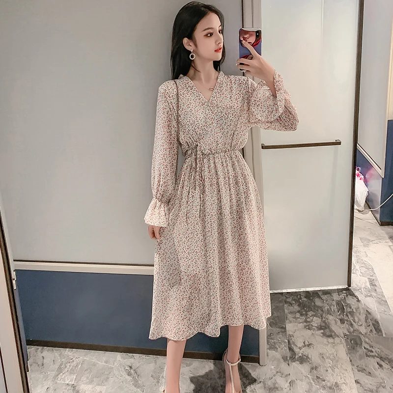 Женское повседневное шифоновое платье трапециевидной формы новая мода 2020