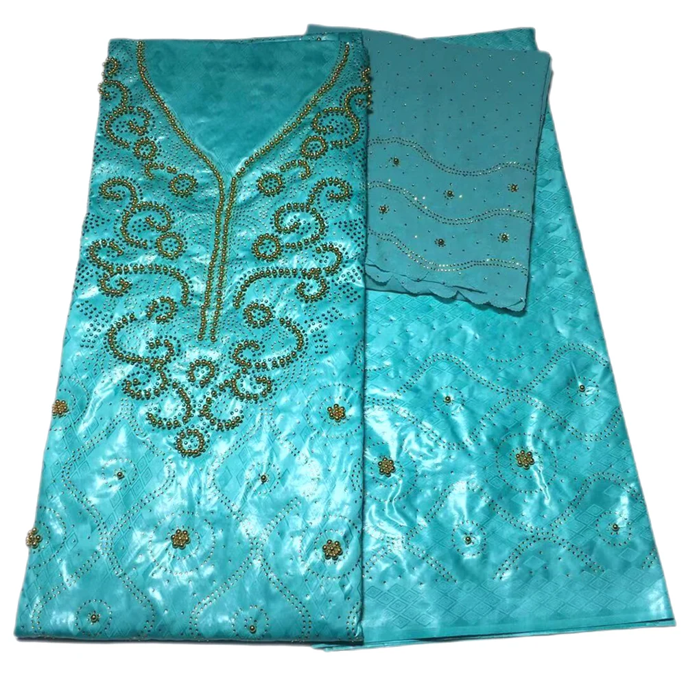 2021 уникальный новый желтый цвет вышитый базин богатый с тюлем кружевная ткань