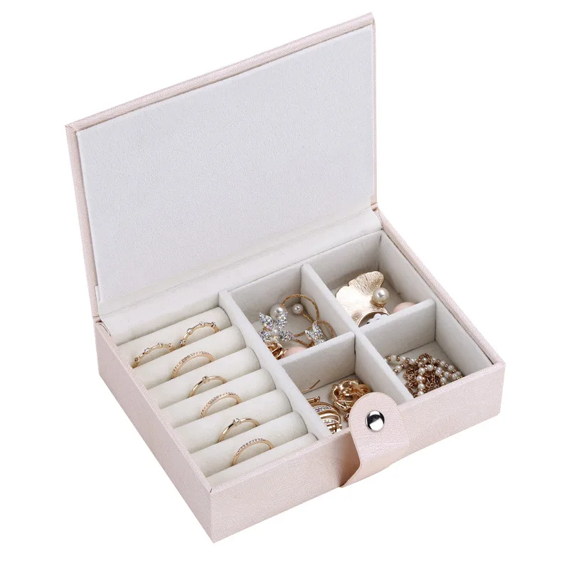 

Classical fashion women black color leather jewelry box top quality jewelry Makeup Organizer Box Jewelry Storage Case 200806-33