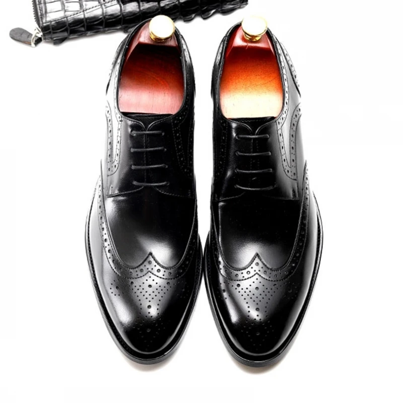 Мужская официальная обувь оксфорды ручной работы из натуральной кожи модельные
