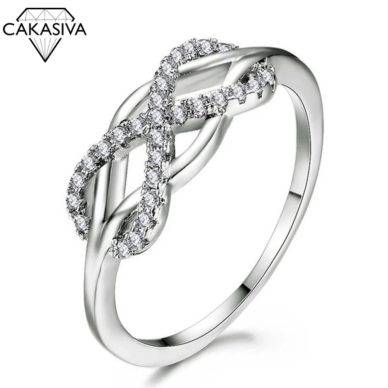

Fashion Classic Creative Diamond 8 Word Ring AAA Heart and Arrow Zircon Ring Party Gift Jewelry Ring Wholesale