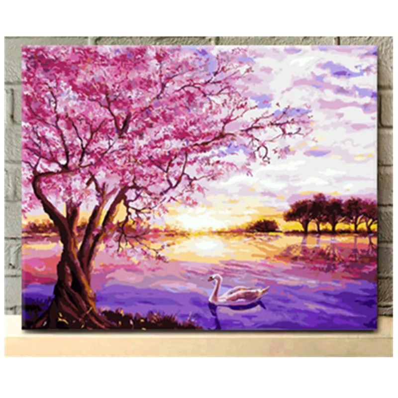 

DIY digital oil painting custom living room scenery a variety of flowers filling hand painted oil color decorative painting