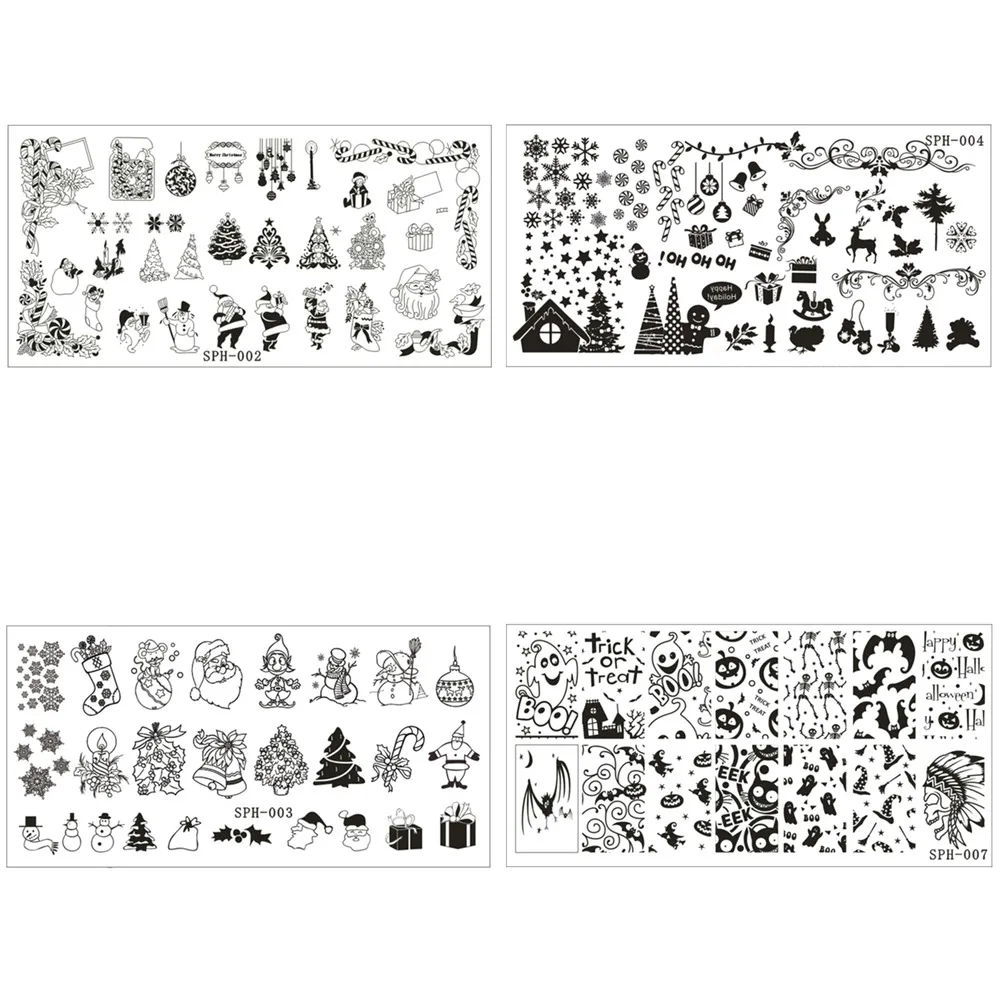 Новый дизайн ногтей изображение Хэллоуин Рождество нержавеющая сталь штамповки