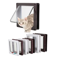 dog cat flap door with 4 way lock pet cat gate security flap door for animals plastic small cat dog gate sml size 2 color