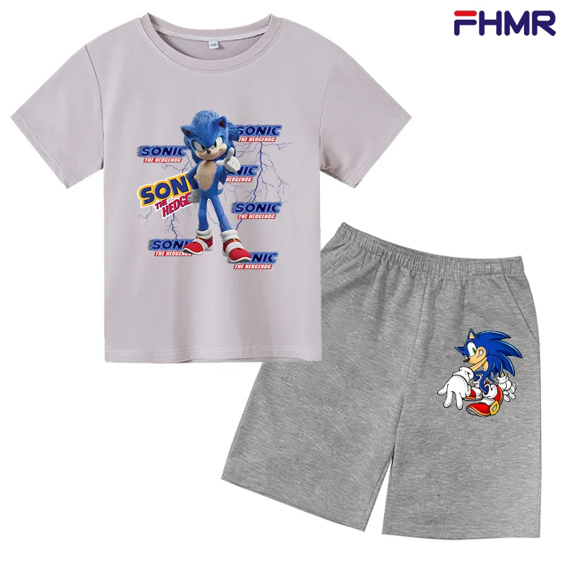 

For Boys Girls Ages 2 to 14, Summer T-Shirt and Shorts Printed Set