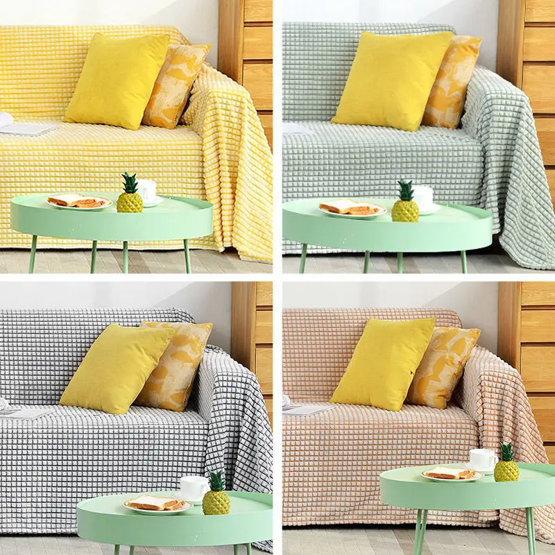 

Sofa cover anti-cat scratch all-inclusive universal protective cover Nordic style plush sofa cushion four seasons sofa towel
