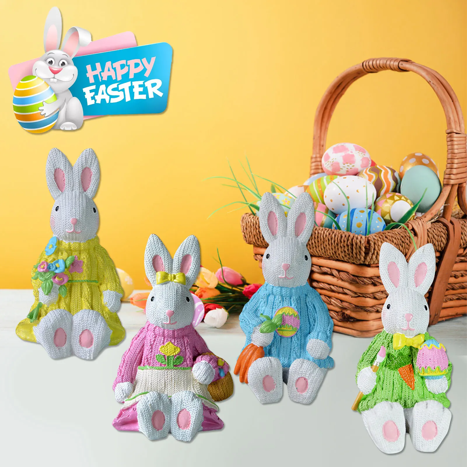 

Artificial Rabbit Easter Bunny Decoration Rabbit Wedding Decor Easter Theme Party Decor Easter Filled Eggs Party Supplies