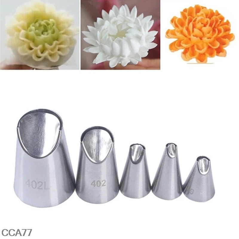 

5PCS/Set Of Chrysanthemum Nozzle Icing Piping Pastry Nozzles Kitchen Cake Tools