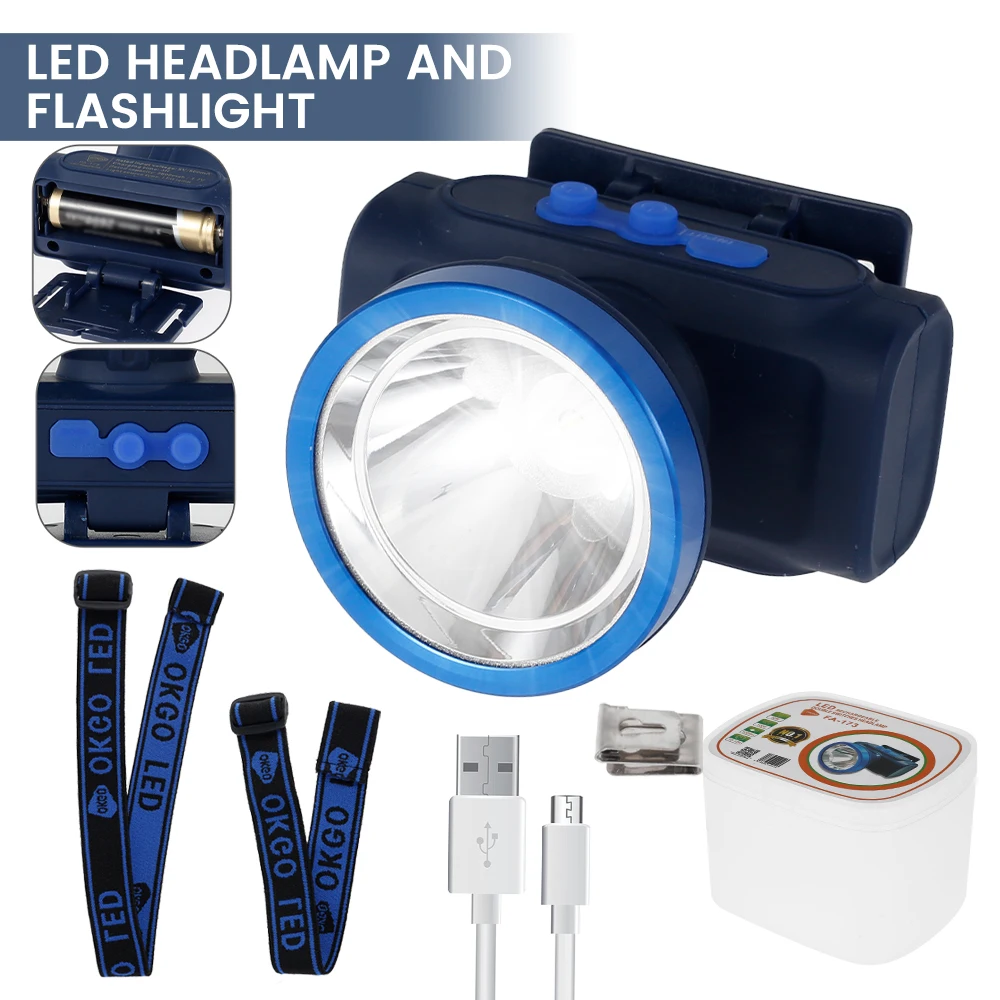 

1000000lm Sensor Led Headlamp Headlight Powerbank Head Lamp 3 Pcs 18650 Battery Bulbs Zoomable IPX5