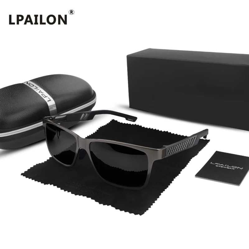 Gun Gray LPAILON мужские поляризованные солнцезащитные очки из алюминия и магния солнцезащитные очки прямоугольные оттенки мужские очки для вождения для мужчин UV400 - Цвет линз: Gun Gray