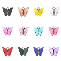 peixin 10pcsset cute butterfly jewelry making accessories wholesale colorful resin silver color butterfly diy earring findings