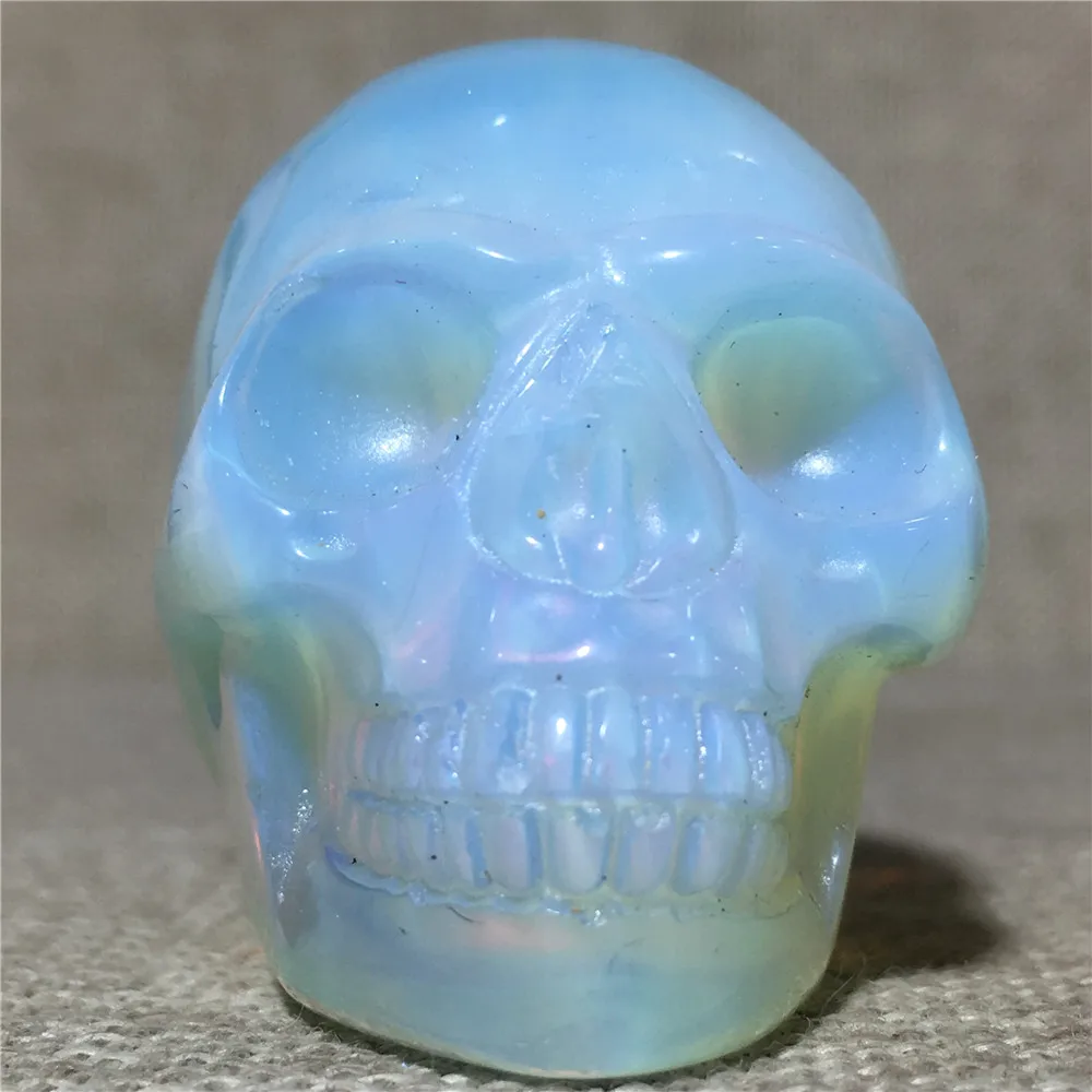 

Skulls Natural Blue Opal Quartz Crystal Specimen Point Gift Home Furnishing Decoration Energy Stone Reiki Healing Cranium