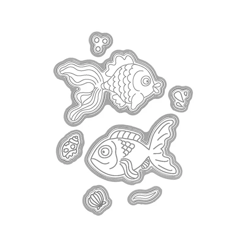 Форма для ножа маленькой золотой рыбки металлическая резки Серебряная форма