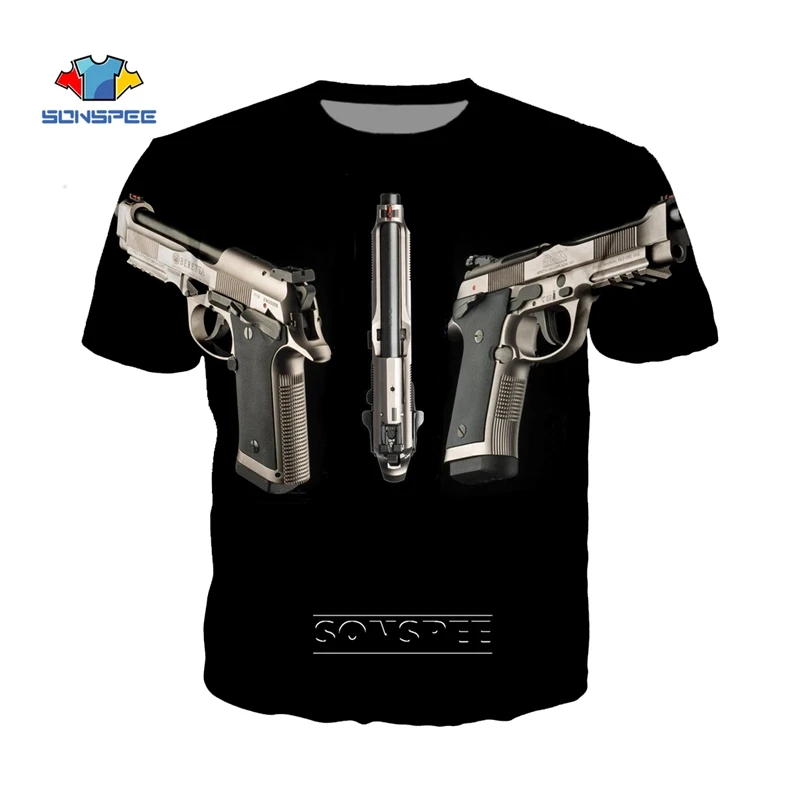 Футболка мужская SONSPEE с аниме Беретта белая уличная одежда короткими рукавами 3D