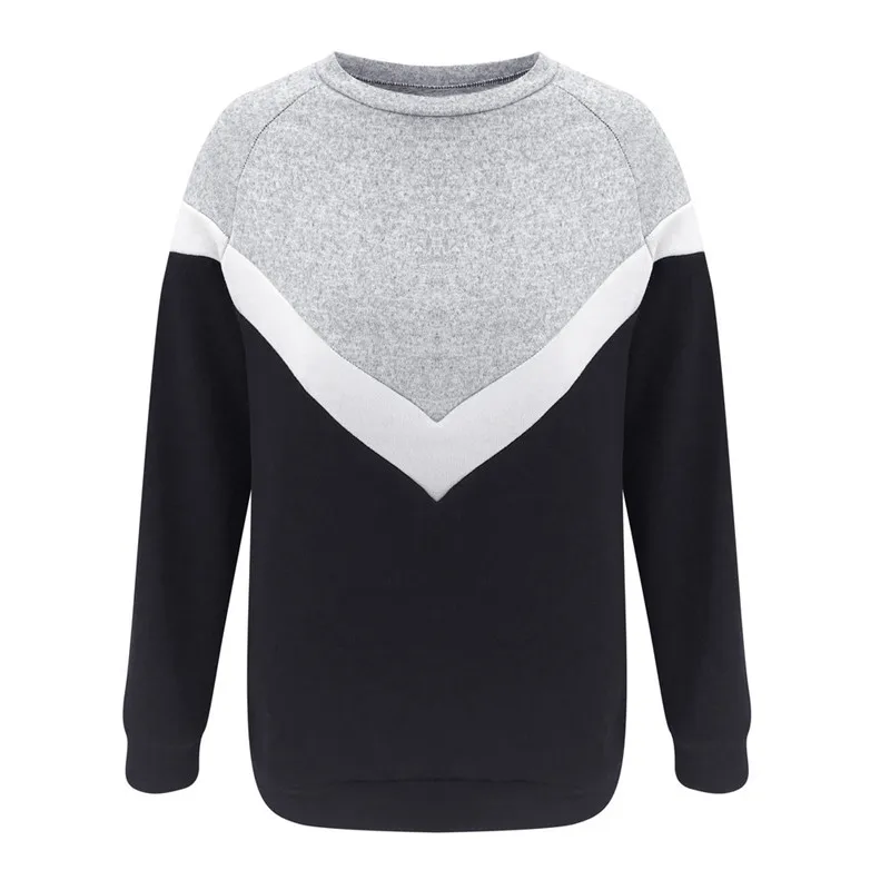

Autumn / Winter Nice Pop Women's Casual Loose Sweater Color Design O-neck Long Sleeve Pullover Fashion Women's Street Top