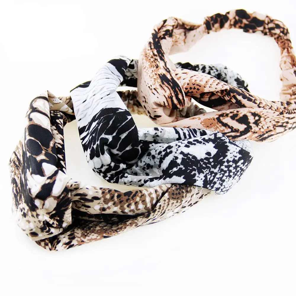 

Новое поступление, трендовая леопардовая повязка на голову с крестом, повязка на волосы "тюрбан", растягивающийся скрученный завязанный гол...