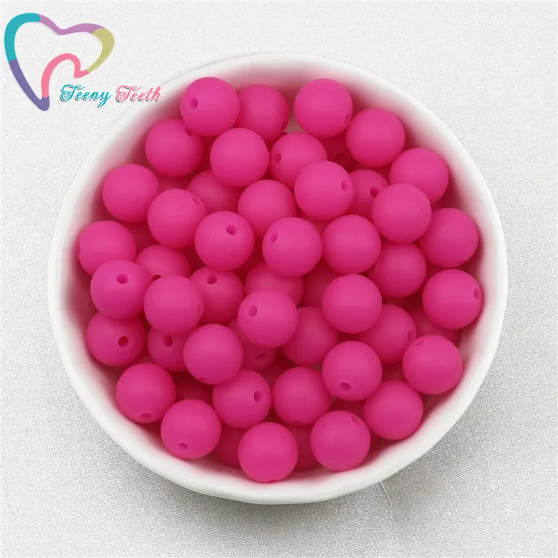 10 шт. Фуксия Круглые Силиконовые Бусины 9-15 мм Детские шарики перлы Прорезыватель