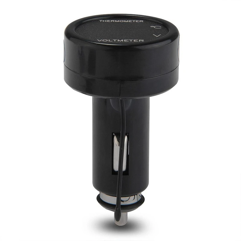 12 В 24 Вольтметр термометр адаптер прикуривателя светодиодный синий/красный