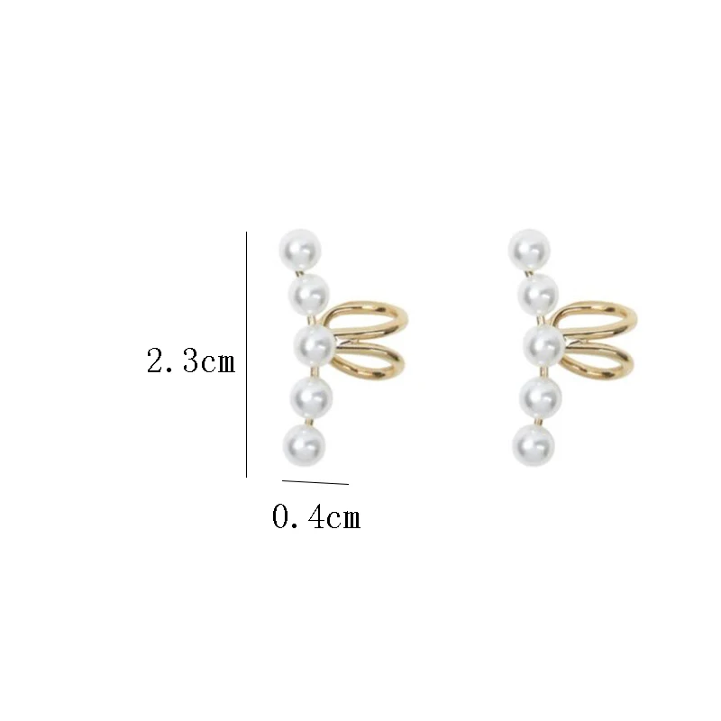 

1Pcs NEW Pearl Ear Clip Female Curved Single Painless Ear Bone Clip Korean Version Simple No Piercing Earrings Jewelry