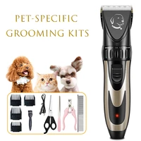 11pcs dog clippers pet dog hair trimmer pet dog grooming kit home cat cutter hair cutting scissors pet shaver electric clipper