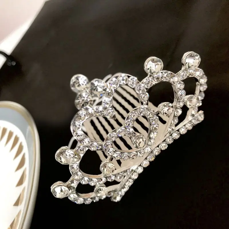 Дети Девушки Блеск Стразы корона заколка принцесса лук Маленькая Шпилька мини