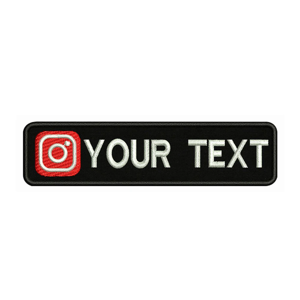 Логотип instagram 10 х2 5 см вышивка имя клиента текстовая нашивка полосы бейдж