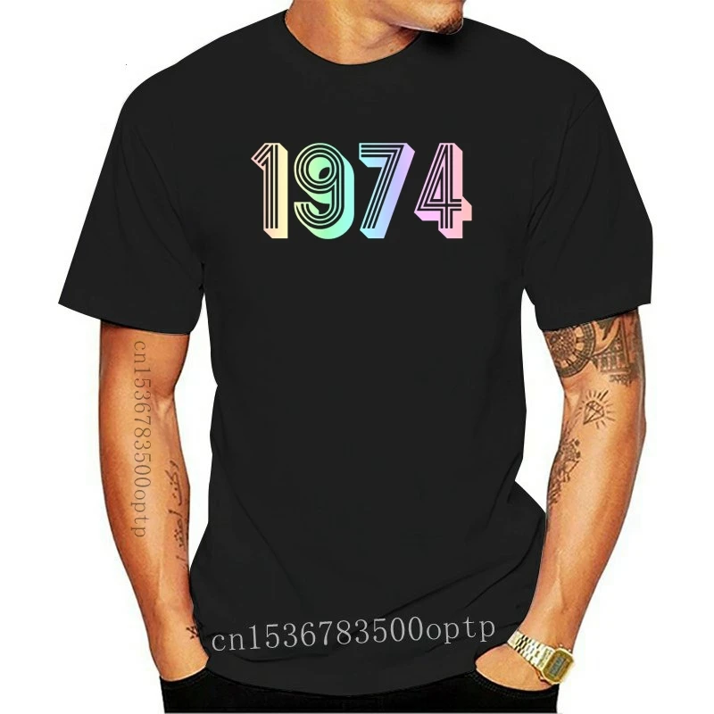 

New Men's 1974 t shirt Designing cotton S-3xl Clothes Interesting Authentic Spring Autumn Natural shirt