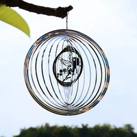 fairy wind chimes 3d round rotating wind chimes flowing light effect design home garden decoration outdoor hanging decor gift sh