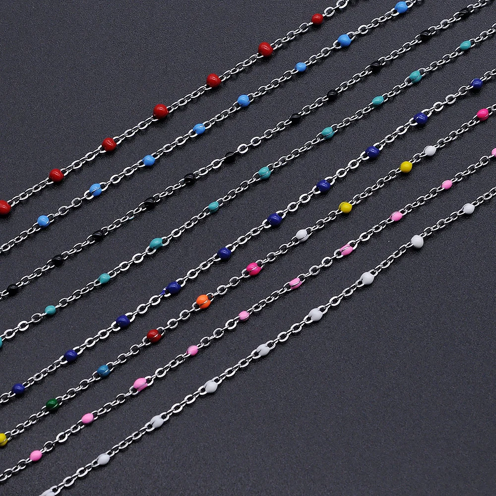 5 шт./лот браслет из нержавеющей стали с эмалью и шариком бисера оптовая продажа