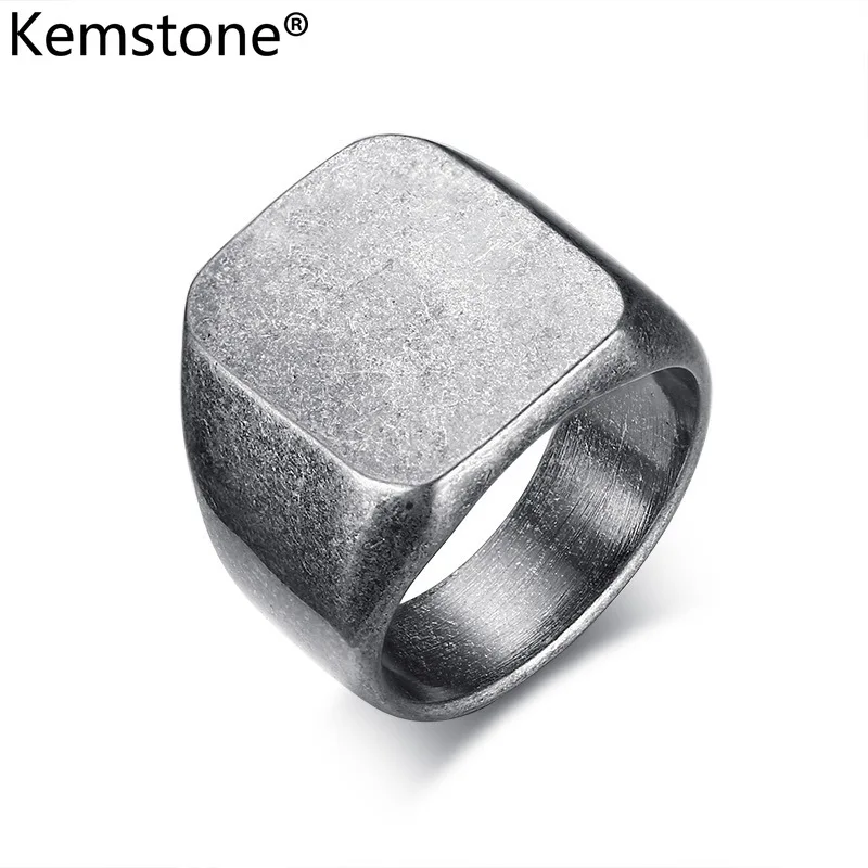 Мужское кольцо из нержавеющей стали Kemstone золотое черное Серебряное ювелирное