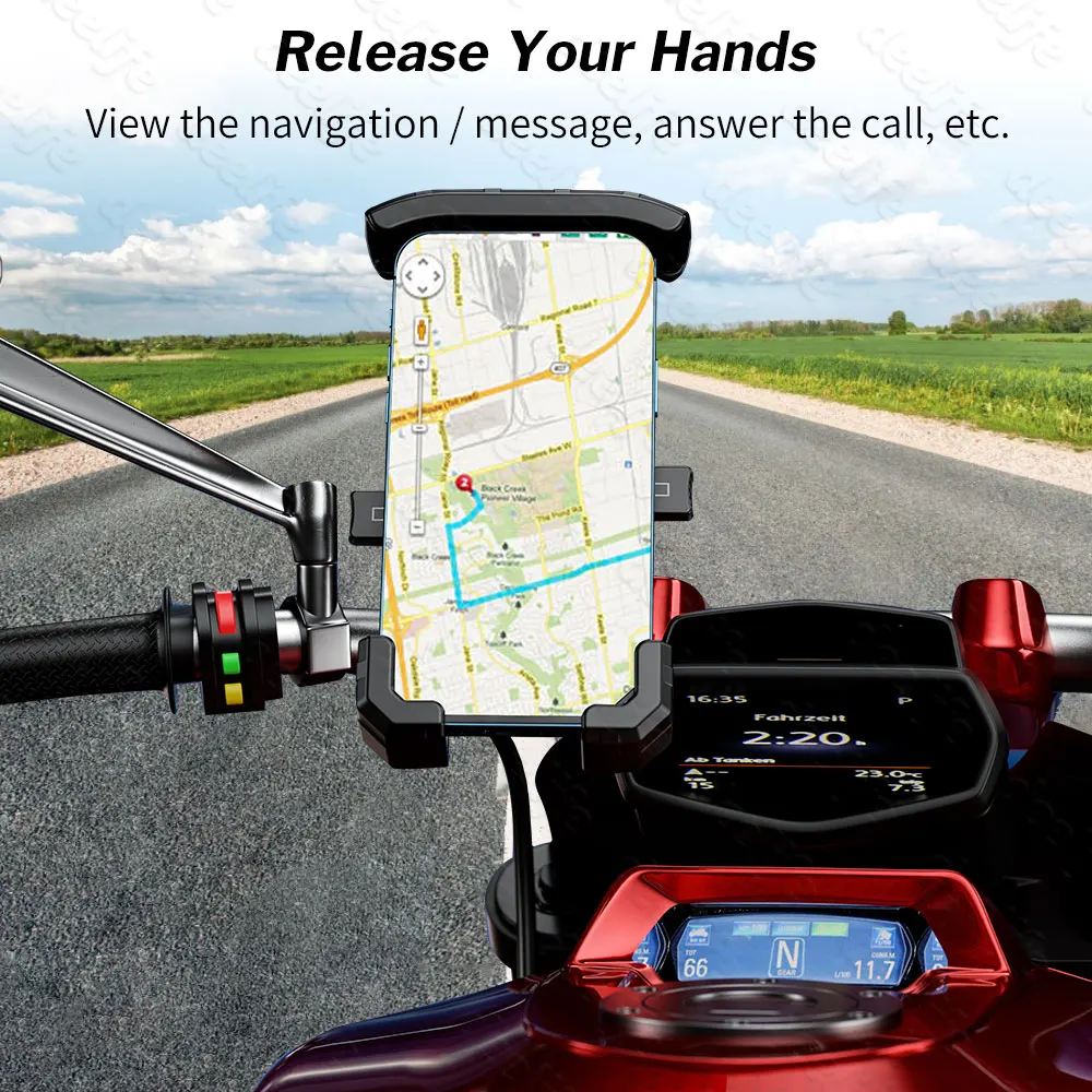 deelife motorcycle phone holder motorbike cellphone bracket stand mount moto telephone support with wireless charger waterproof free global shipping