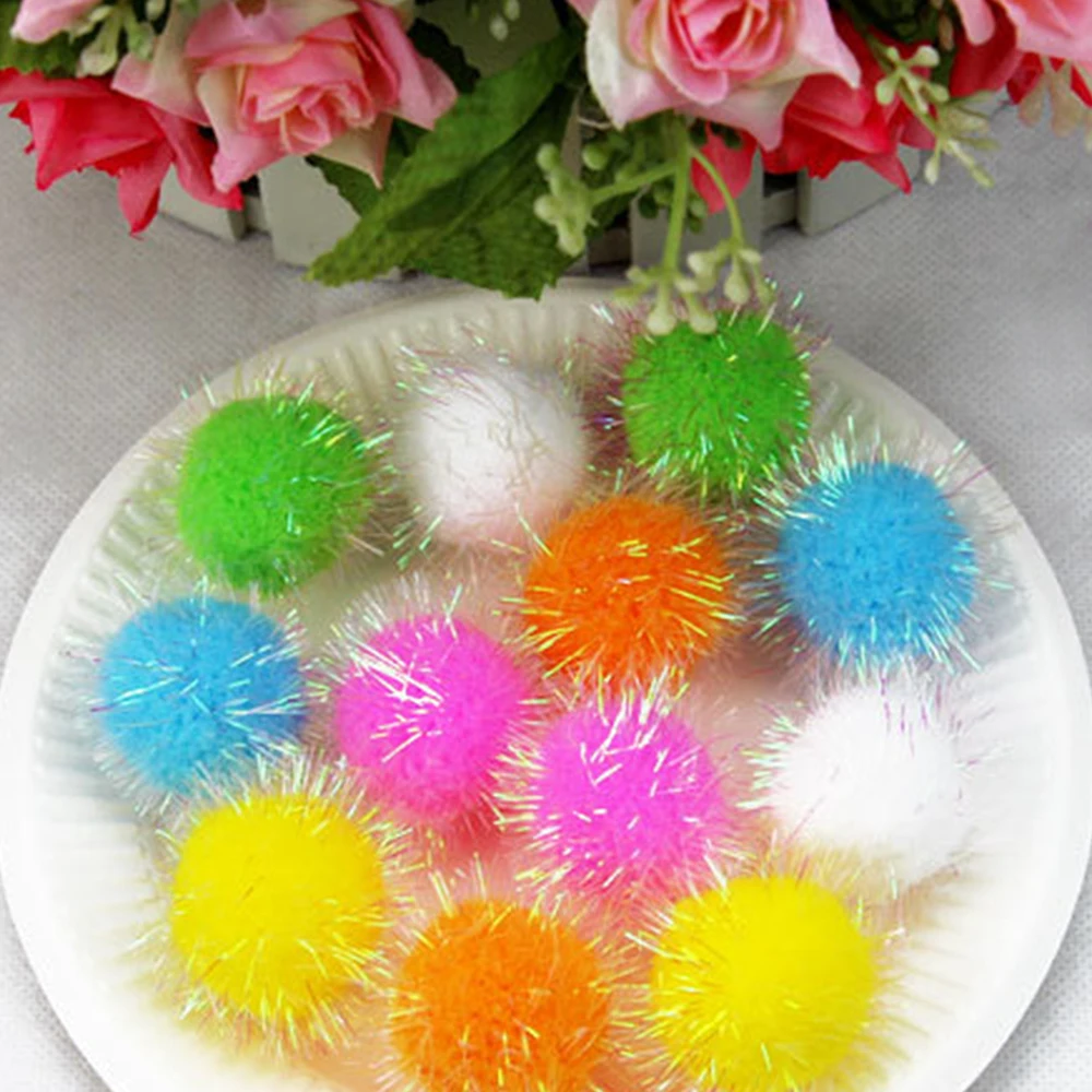 1 шт. игрушка для кошек цветная плюшевая щенков интерактивная игра жевания мяч