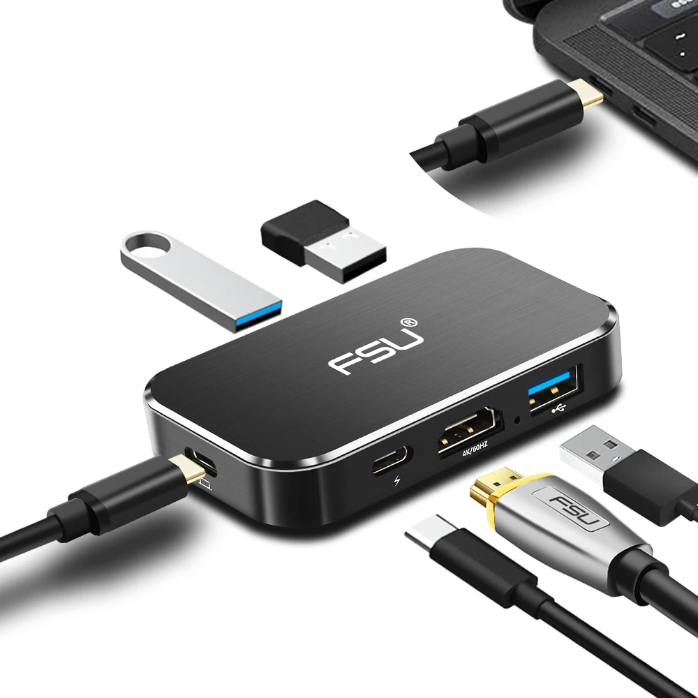 Thunderbolt 3 type-c концентратор адаптер 4 к 1080 P USB c к HDMI TYPE-C к USB разъему с быстрой зарядкой для Macbook matebook ноутбуки