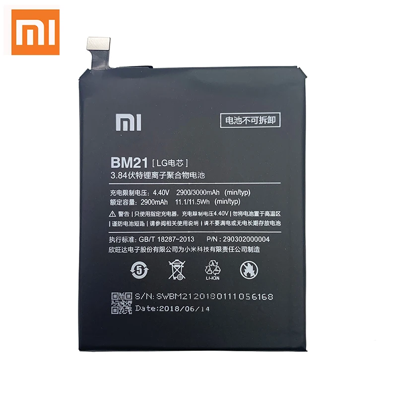 Оригинальный аккумулятор Xiao Mi BM21 для Xiaomi Note MiNote 3 Гб ОЗУ высокое качество 3000 мАч