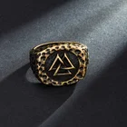 Для мужчин высокое качество металла Винтаж скандинавский Викинг Valknut кольцо руны Для мужчин, в стиле панк-рок амулет ювелирные изделия