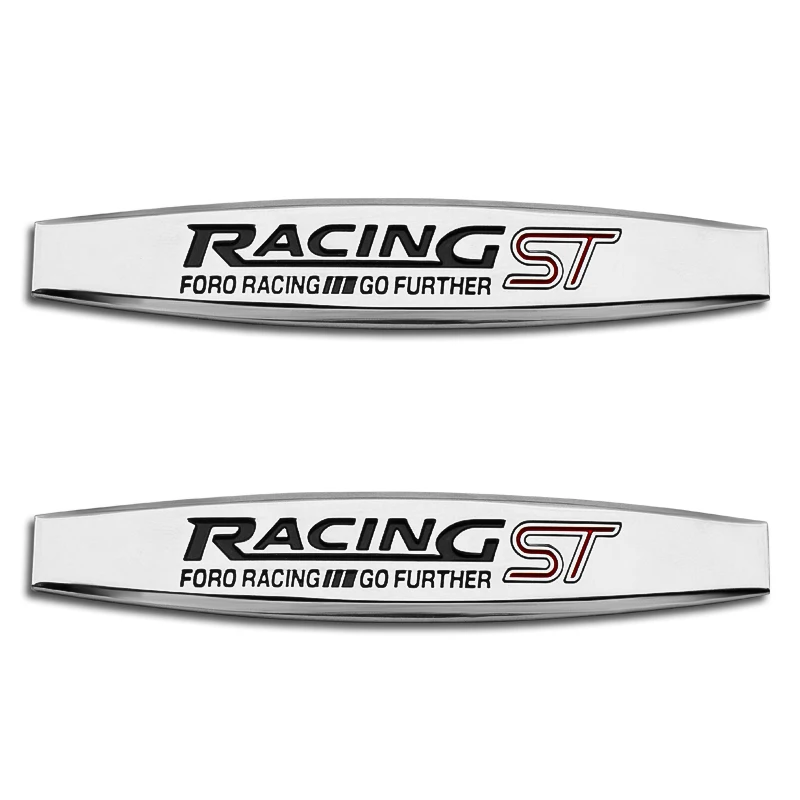 

2pcs 3D Metal Racing ST Emblem Badge Chrome Side Door Sticker for Ford Focus 2 3 4 MK1 MK2 3 Fiesta Mondeo Escape Accessories