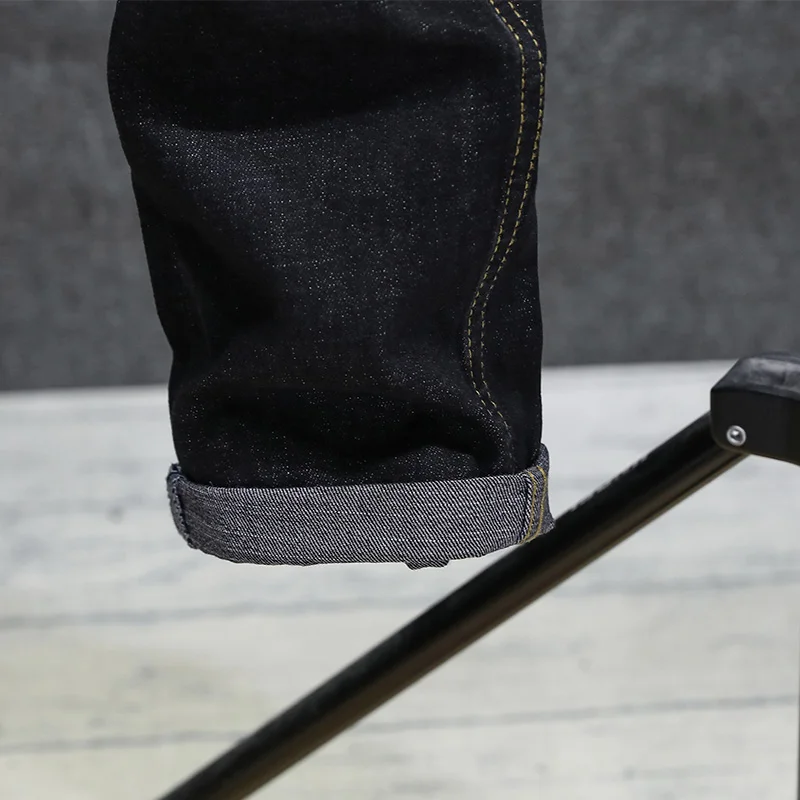 Джинсы мужские зауженные с вышивкой хлопковые брюки из денима в японском и