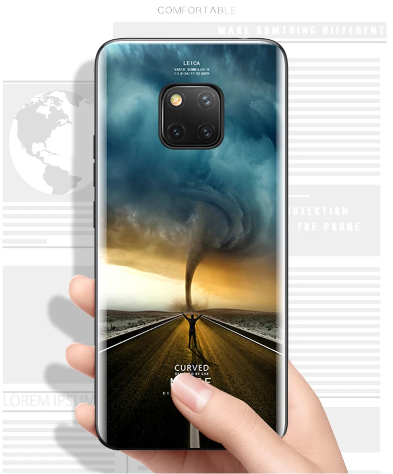 Чехол из закаленного стекла для huawei P30 P30 Pro mate 30 20 Pro p30 4 в 1 6D изогнутая шахматная доска противоударный чехол мягкий чехол