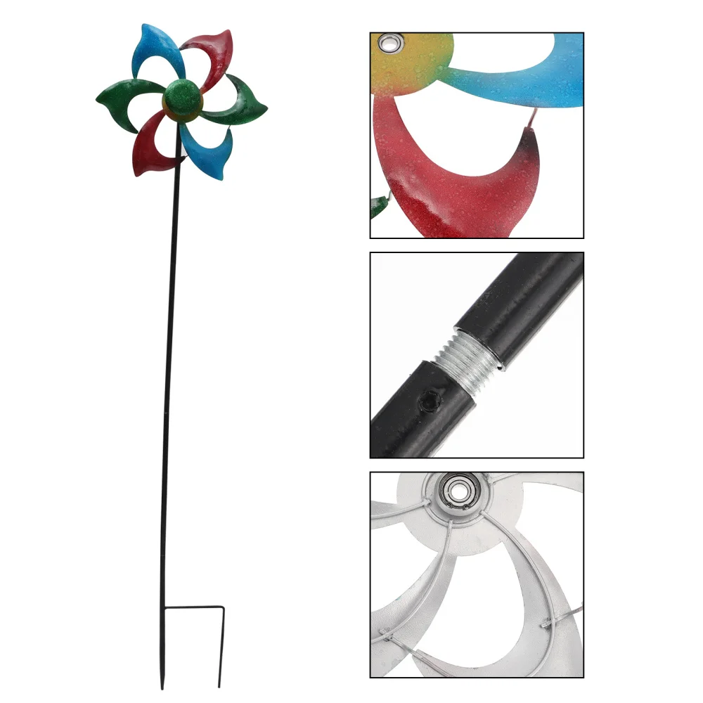 

1Pc Outdoor Decorative Rotating Windmill Garden Iron Windmill Insert Rod