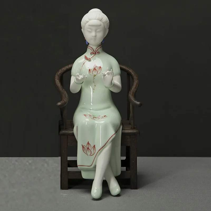 Высокое качество ручной работы Керамические ремесла креативные дамы украшение