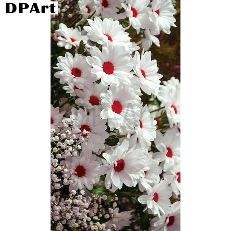 Алмазная живопись полностью 5D квадратные/круглые стразы белые цветы Набор для