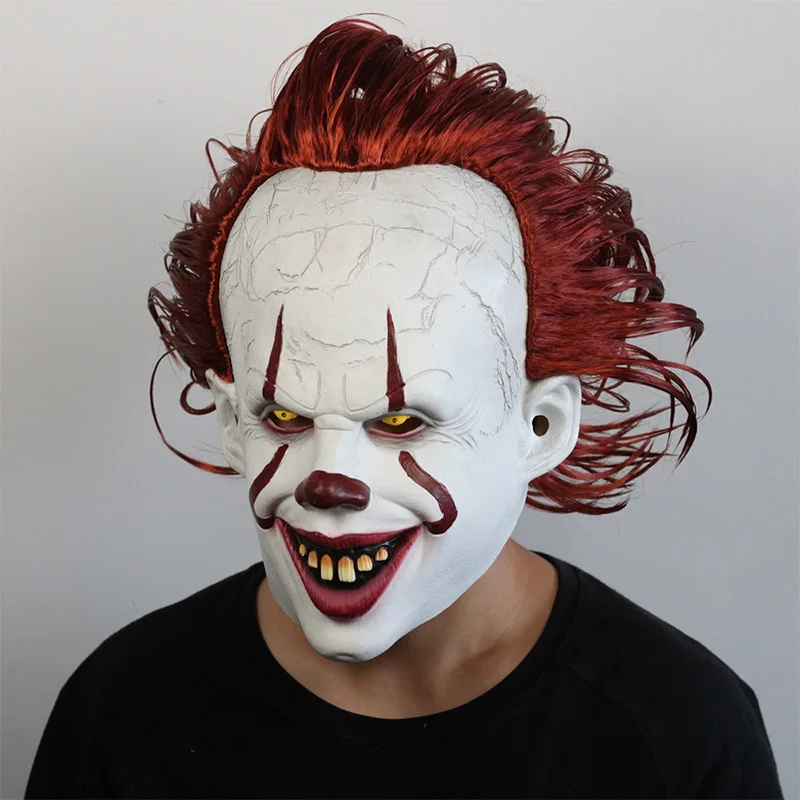 Светодиодный маска Stephen King's It, маска для Хэллоуина, маска для Хэллоуина, маска для костюмированной вечеринки, два клоуна, латексные маски, шлем, Вечерние Маски