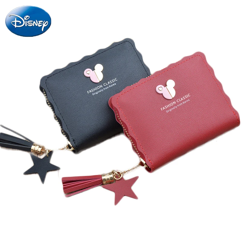 Маленький кошелек disney lady с Микки Маусом короткий на молнии кисточками для ключей
