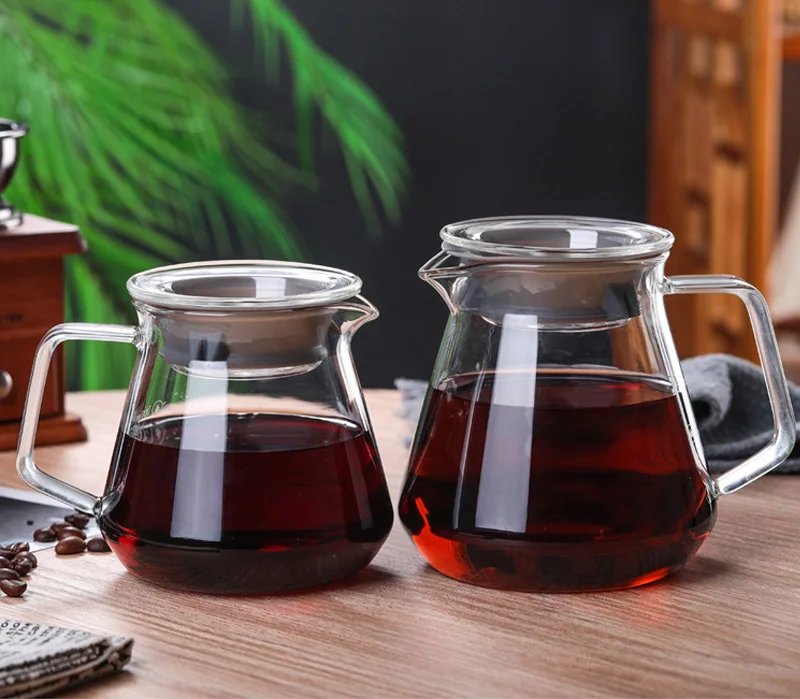 Кофейник из боросиликатного стекла с крышкой, Кофеварка Hario V60, портативный капельный чайник, чайники, эспрессо, кофе, Перколятор