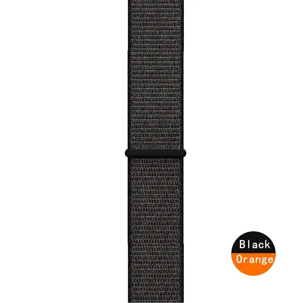 Fenix 6 Soft Nylon Loop Fastener Wristband 22mm Quick Fit Watch Band Strap for Garmin Fenix 5/ 5 Plus/Forerunner935/Instinct - Color: Black-Orange