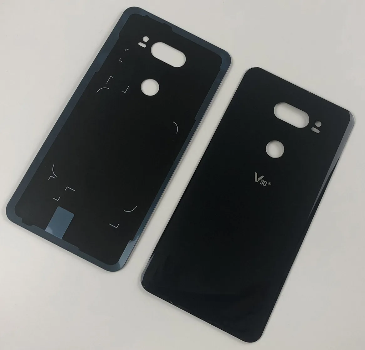 black 1 Для LG V30+/V30 VS996 LS998U H933 LS998U H930 корпус стеклянный аккумулятор задняя крышка+ наклейка - Цвет: black 1