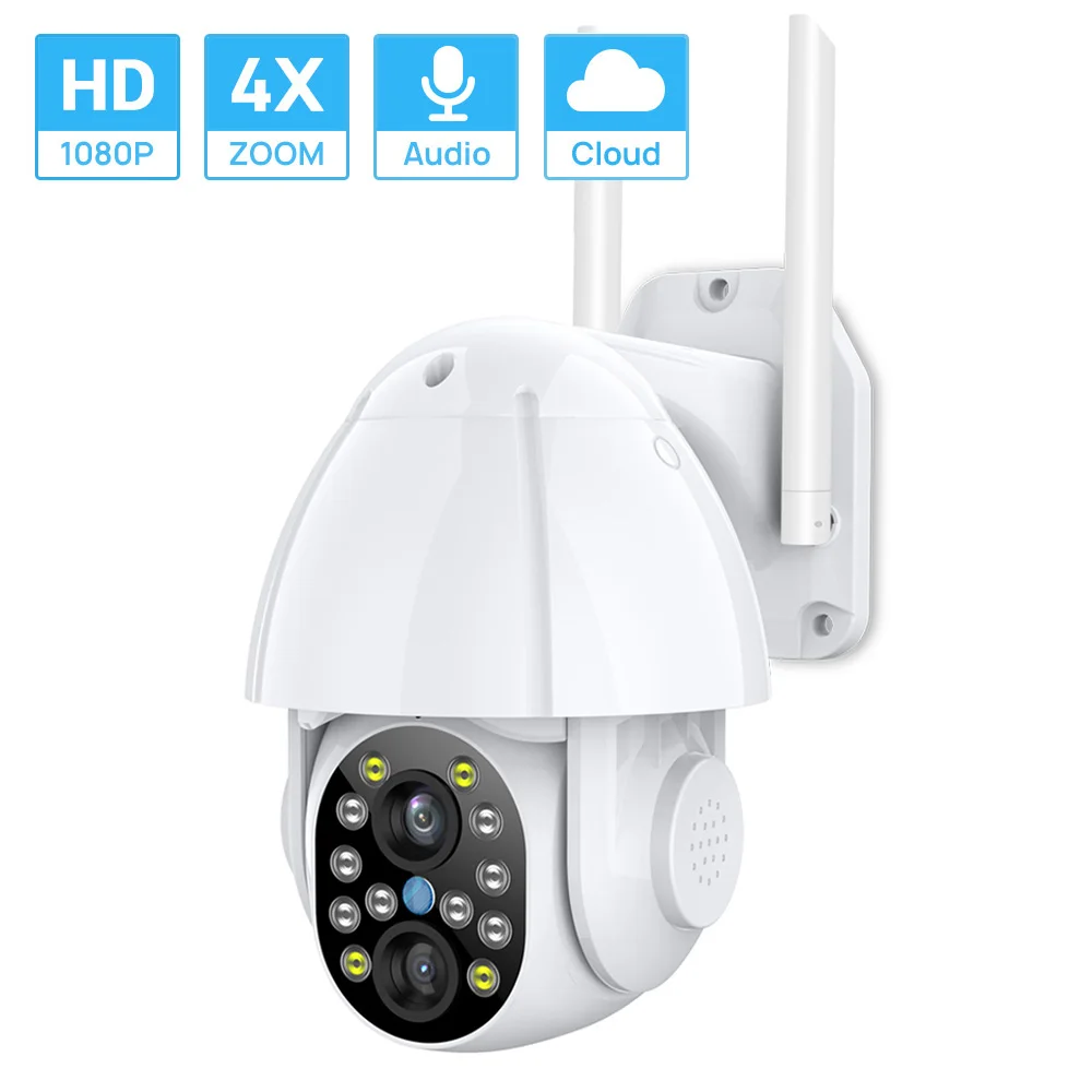

HD 1080P PTZ Wi-Fi камера с двойным объективом автоматическое отслеживание двухстороннее аудио 4-кратный цифровой зум водонепроницаемый уличный у...