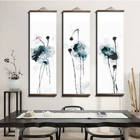 chinese japanese ink flower animal canvas home decoration for living room wall art picture poster wood scroll paintings decor